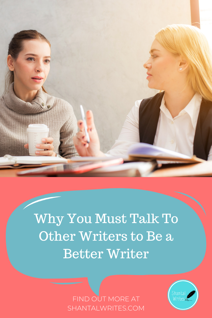 talking to other writers pinterest graphic